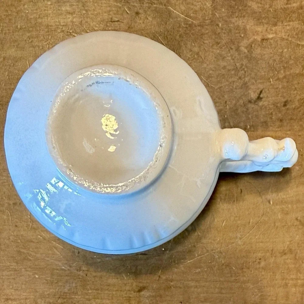 12pc VTG English Bridgerton Porcelain Tea Cup‎ & Scone Plate Set Blue Roses Rose
